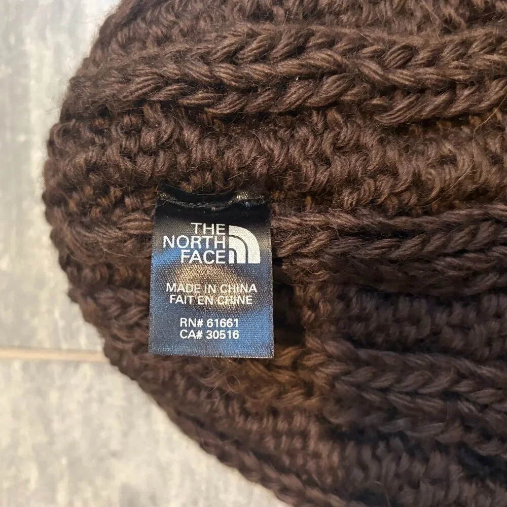 The North Face Cable Knit Tassel Hat Brown One Size
